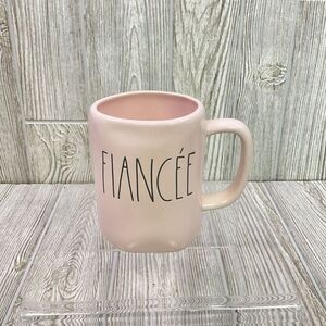 Rae Dunn Collection Magenta Fiancee Coffee Tea Ceramic Mug White Gift